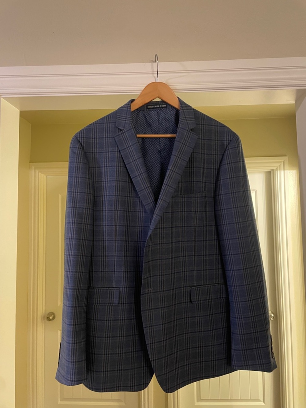 Men's Navy Plaid Blazer - Penguin 46R